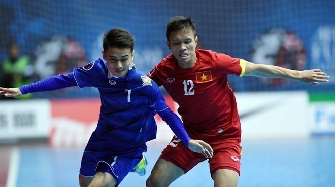 Futsal Việt Nam và Thái Lan sẽ không nằm chung bảng đấu tại World Cup sắp tới. Ảnh: Quang Thắng