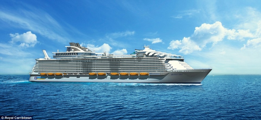 Siêu du thuyền hạng sang lớn nhất thế giới Harmony of the Seas (Ảnh: Royal Carribbean)