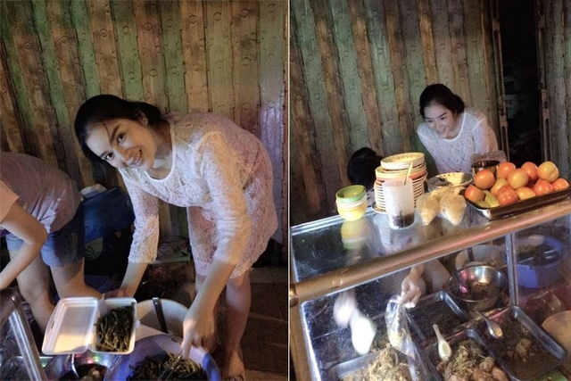 Không chỉ vậy, Lý Nhã Kỳ nhiều lần được bắt gặp đi ăn cơm bụi vỉa hè. Những món ăn bình dân có sức hấp dẫn khó cưỡng với người đẹp. 