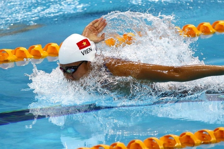 Nguyễn Thị Ánh Viên liên tiếp phá kỷ lục SEA Games tại giải bơi ở Indianapolis. Ảnh: Hoàng Hà