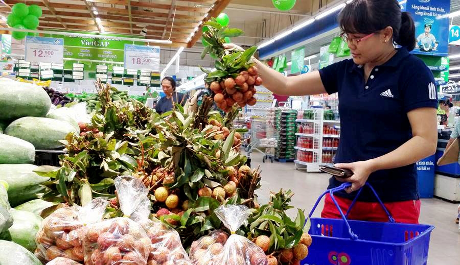 Nhiều hệ thống siêu thị trên địa bàn thành phố đã lên phương án hỗ trợ nông dân trồng vải phía Bắc