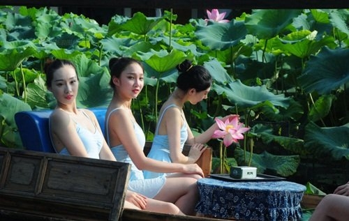 Loạt chân dài nhảy múa ở hồ sen bị dân mạng chỉ trích - Ảnh 3.