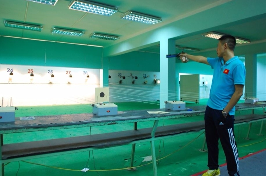 Trần Quốc Cường tập luyện chuẩn bị cho Olympic Rio 2016.