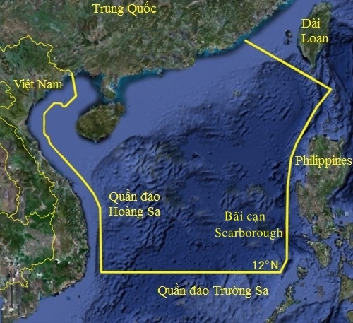 Khu vực cấm đánh bắt cá Trung Quốc đưa ra hồi tháng 5. Đồ họa: Sina.