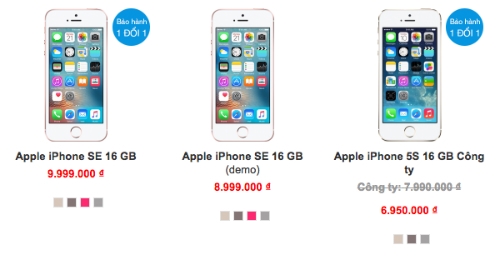 iPhone SE bắt đầu có hàng qua sử dụng và hàng demo với giá rẻ vài triệu đồng so với hàng mới.