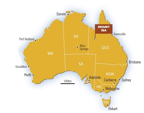 Vị trí thành phố Mount Isa, Queensland, Australia. Đồ họa: isarodeo.com.au.