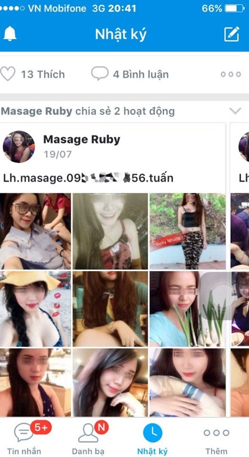 Hình ảnh gái bán dâm mà hai đường dây trên quảng bá trên mạng. Ảnh: C.T.V