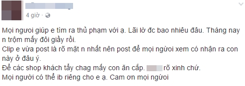 Clip cô gái bị bắt quả tang ăn trộm tới 12 đôi giày ở Thái Nguyên - Ảnh 3.