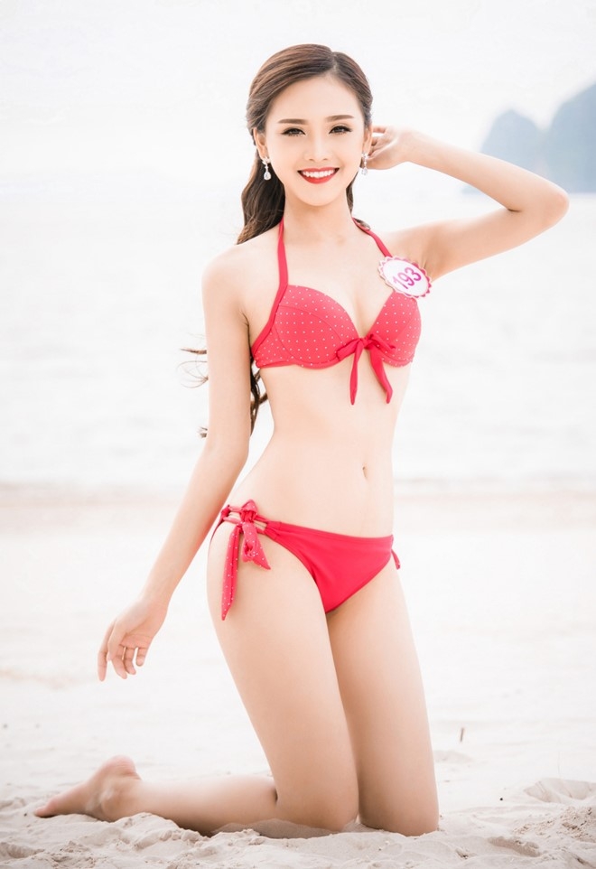 Thi sinh Hoa hau VN dien bikini khoe duong cong goi cam hinh anh 3