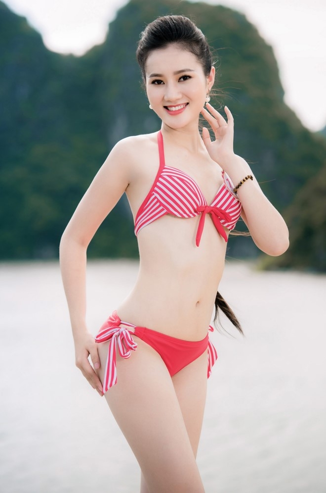 Thi sinh Hoa hau VN dien bikini khoe duong cong goi cam hinh anh 9