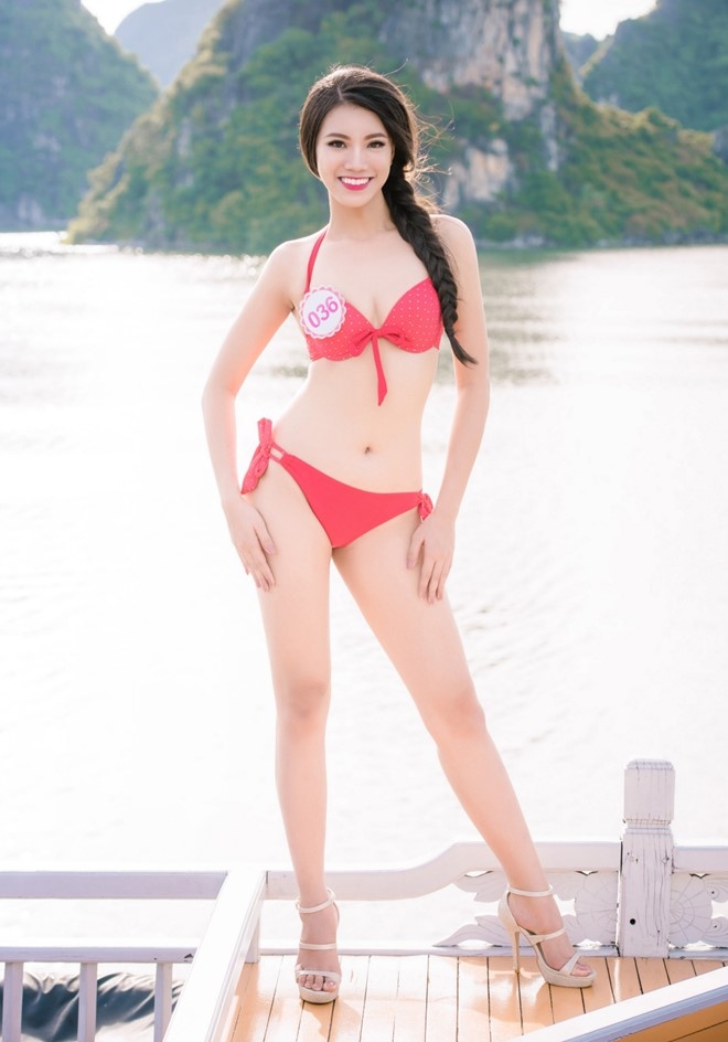 Thi sinh Hoa hau VN dien bikini khoe duong cong goi cam hinh anh 10