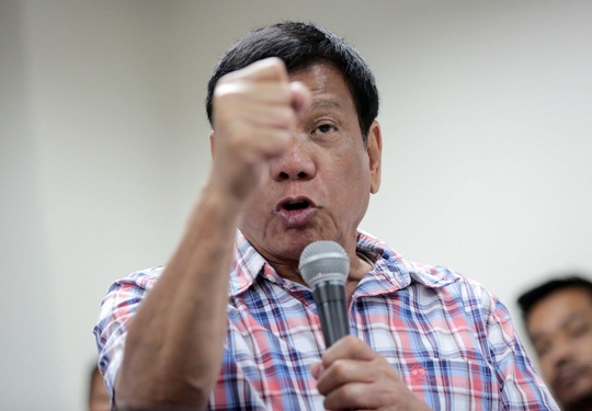  Tổng thống Duterte. Ảnh: Inquirer.net 