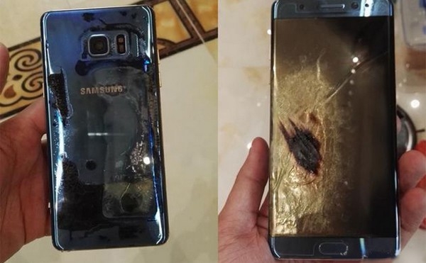 Hình ảnh chiếc Galaxy Note7 bị cháy tại Trung Quốc được người dùng chia sẻ