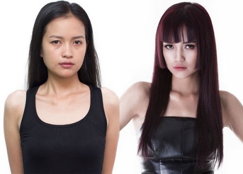Khuôn mặt của Ngọc Châu thay đổi sau thử thách biến đổi phong cách.