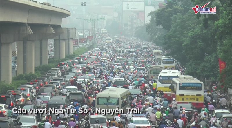 tắc đường hà nội, giao thông hà nội, chân cầu vượt
