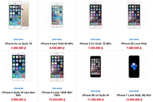 iPhone 6s khoá mạng hàng Nhật được rao bán với giá rẻ như iPhone 6 qua sử dụng.