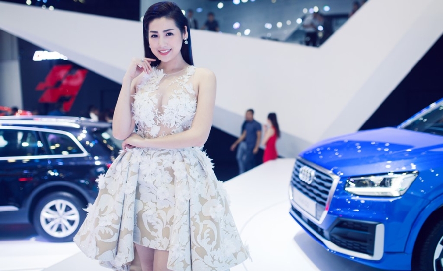 Thuy Tien goi cam ben dan xe sang Audi hinh anh 3