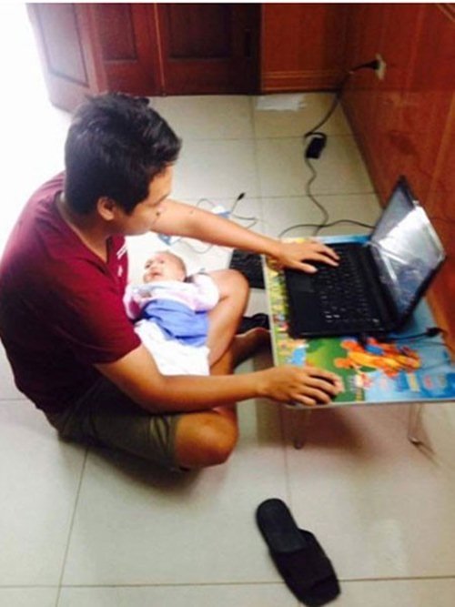 14 buc hinh chung minh me vang nha, bo viet cham con cung dam dang nhu ai - 5