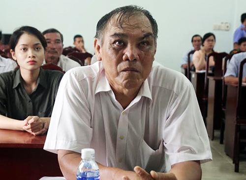 Ông Ngừng tại buổi xin lỗi oan sai. Ảnh: Hoàng Nam