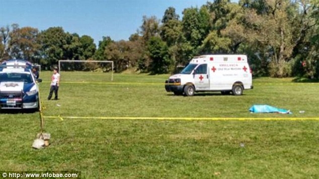 Red Cross workers were unable to revive the referee after racing to his aid and discovering he had no pulse