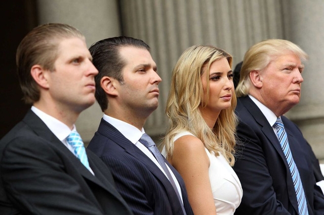 Từ phải qua trái: Tổng thống đắc cử Donald Trump, Ivanka Trump, Donald Trump Jr, Eric Trump (Ảnh: Getty)