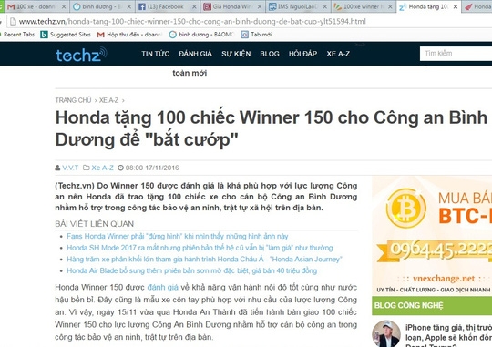  Một trang mạng đưa tin không chính xác kèm theo những hình ảnh tại buổi lễ bàn giao xe 