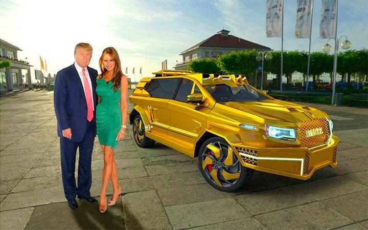 loa mat truoc sieu xe boc vang danh rieng cho trump nham chuc hinh anh 1