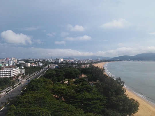 Khu vực Công viên biển Quy Nhơn nơi các đối tượng đánh bạc vừa bị bắt