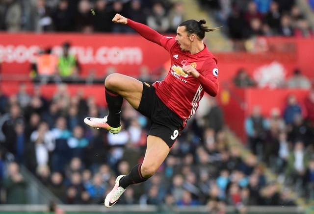 Ibrahimovic đang lãnh trách nhiệm ghi bàn chính cho M.U /// Reuters