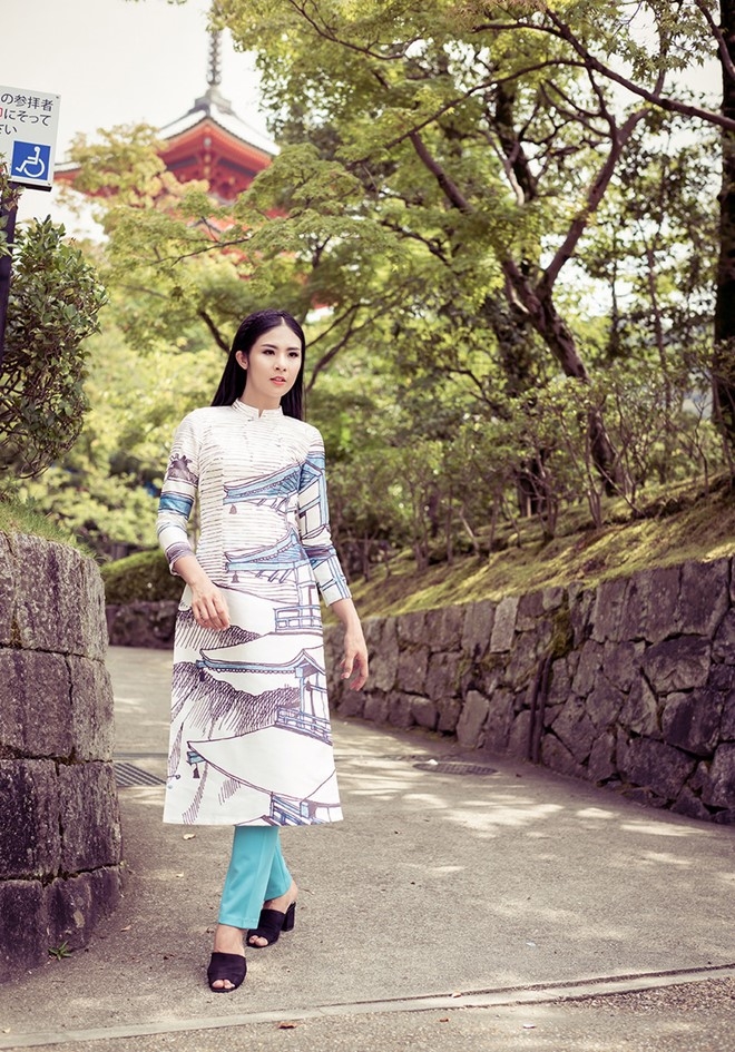 Hoa hau Ngoc Han chup anh ao dai tai Nhat Ban hinh anh 3