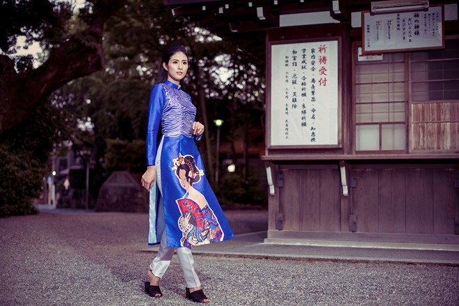 Hoa hau Ngoc Han chup anh ao dai tai Nhat Ban hinh anh 7