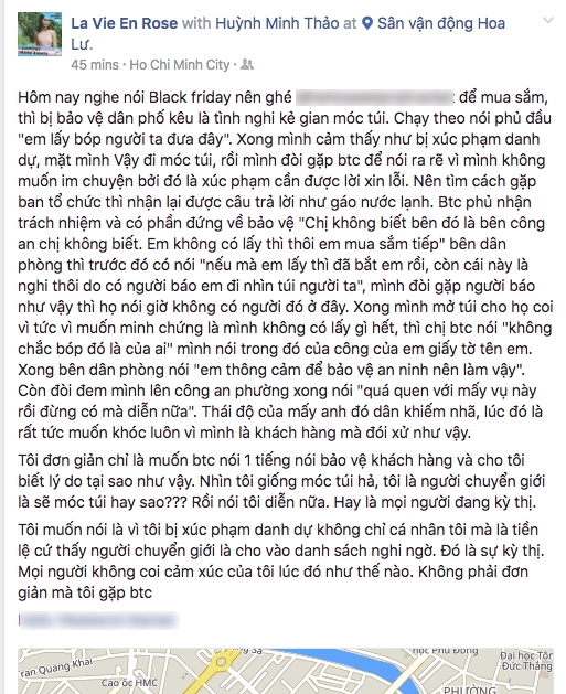 Cô gái bị nghi là kẻ móc túi trong hội chợ ngày Black Friday chỉ vì... là người chuyển giới? - Ảnh 1.