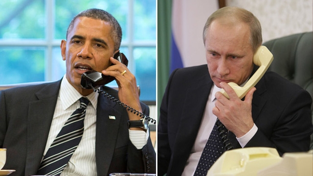 Tổng thống Mỹ Barack Obama (trái) và người đồng cấp Nga Vladimir Putin (Ảnh: Getty)