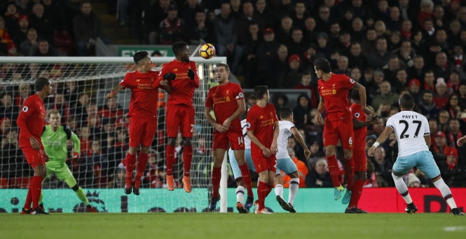 ​West Ham kiên cường cầm chân Liverpool tại Anfield