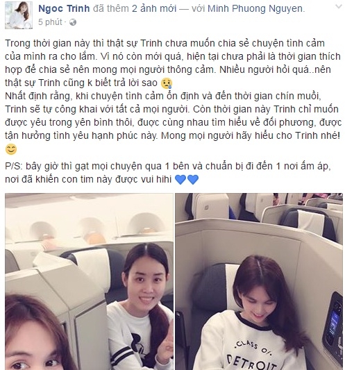 ngoc trinh than met vi bi hoi tham nhieu ve chuyen tinh voi ty phu hinh anh 2