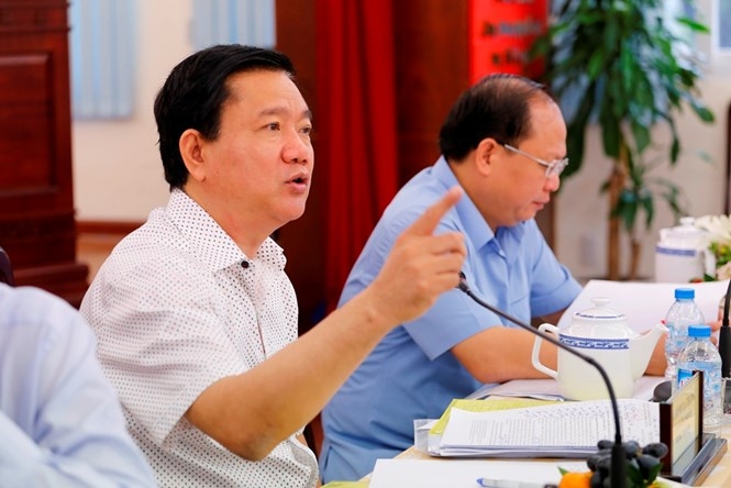 Bí thư Thành ủy TP.HCM Đinh La Thăng làm việc với Sở GTVT cùng với các sở ngành, quận huyện /// Ảnh: Trung Dung