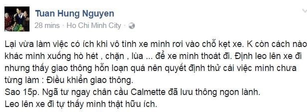 Tuan Hung khoe giai cuu tac duong tren pho Sai Gon hinh anh 1