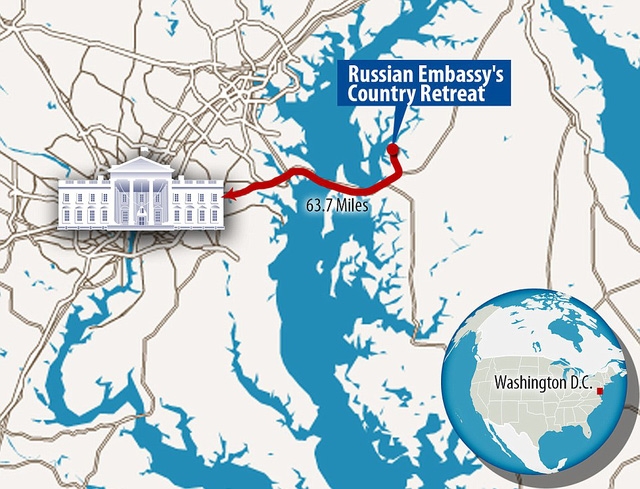  Tổ hợp này cách thủ đô Washington chỉ 30 phút lái xe. (Đồ họa: Dailymai) 