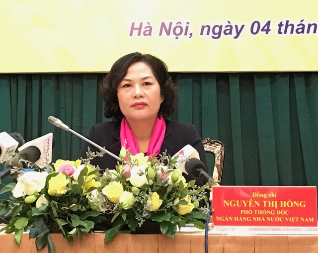  Phó Thống đốc NHNN Nguyễn Thị Hồng chủ trì phiên họp báo sáng nay 4/1. 