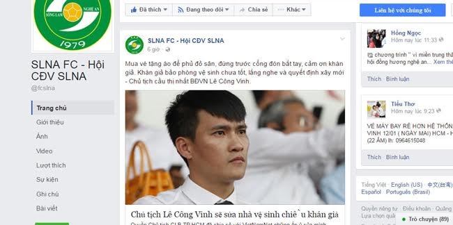 Fan xứ Nghệ 'khẩu chiến' vì... Công Vinh