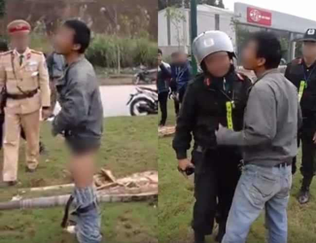 Người đàn ông say rượu chửi bới công an, tụt quần ăn vạ sau khi gây tai nạn - Ảnh 2.