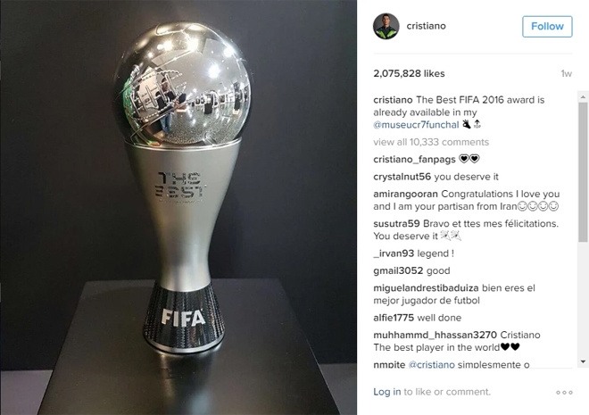 Ronaldo nhận giải Cầu thủ hay nhất trong mắt CĐV Trung Quốc - ảnh thể thao