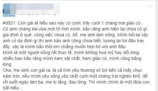Con gai lay chong ngheo la bat hieu voi cha me? hinh anh 1