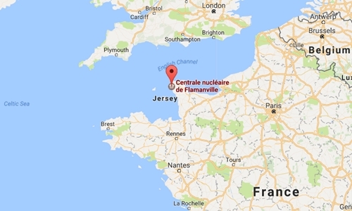 Vị trí nhà máy điện hạt nhân bị nổ tại Pháp. Đồ họa: Googlemap