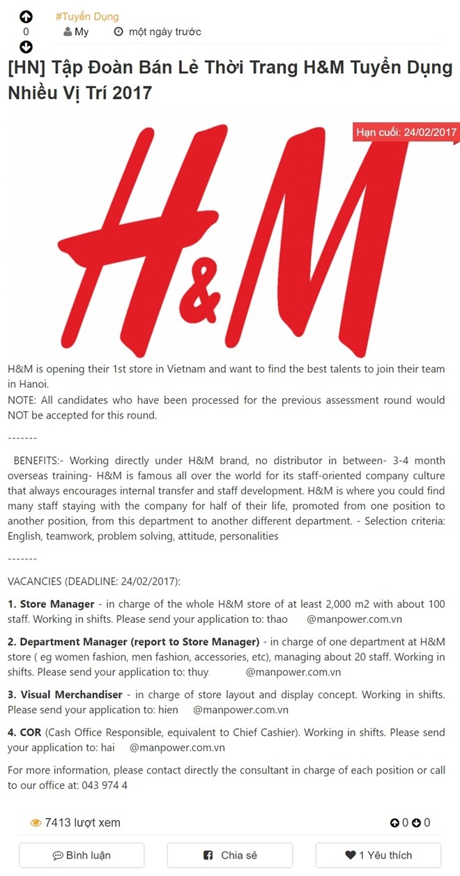 H&M mo cua hang dau tien rong 2.000 m2 o Ha Noi? hinh anh 1