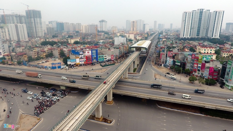 Bay dọc tuyến đường sắt trên cao đầu tiên sắp chạy thử hình ảnh 16 Bay doc tuyen duong sat tren cao dau tien sap chay thu hinh anh 16