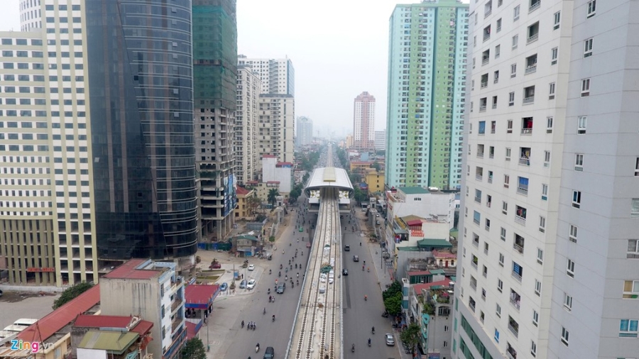 Bay dọc tuyến đường sắt trên cao đầu tiên sắp chạy thử hình ảnh 18 Bay doc tuyen duong sat tren cao dau tien sap chay thu hinh anh 18