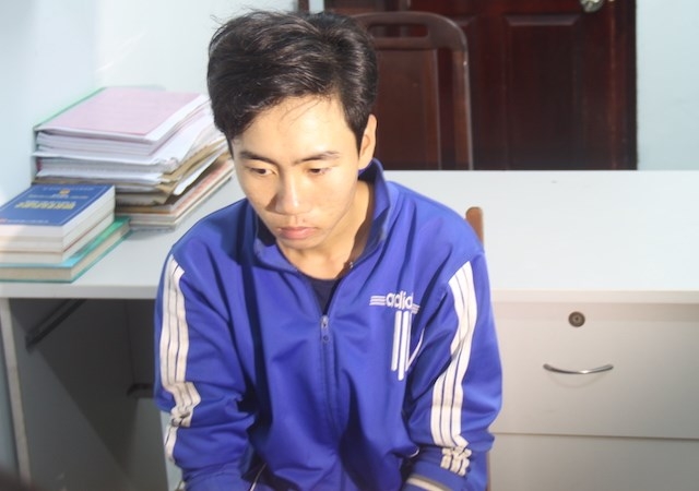 Nghi phạm Lên sau khi bị bắt /// Ảnh do cơ quan công an cung cấp