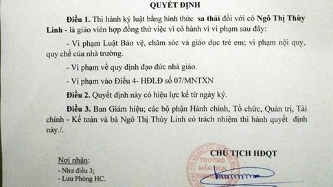 Sa thải giáo viên dùng đũa đánh thâm tím hai chân bé gái - ảnh 1