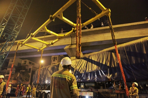 4 toa tàu Cát Linh- Hà Đông đã nối nhau ở đường sắt trên cao hình ảnh 12 4 toa tau cat linh- ha dong da noi nhau o duong sat tren cao hinh anh 12